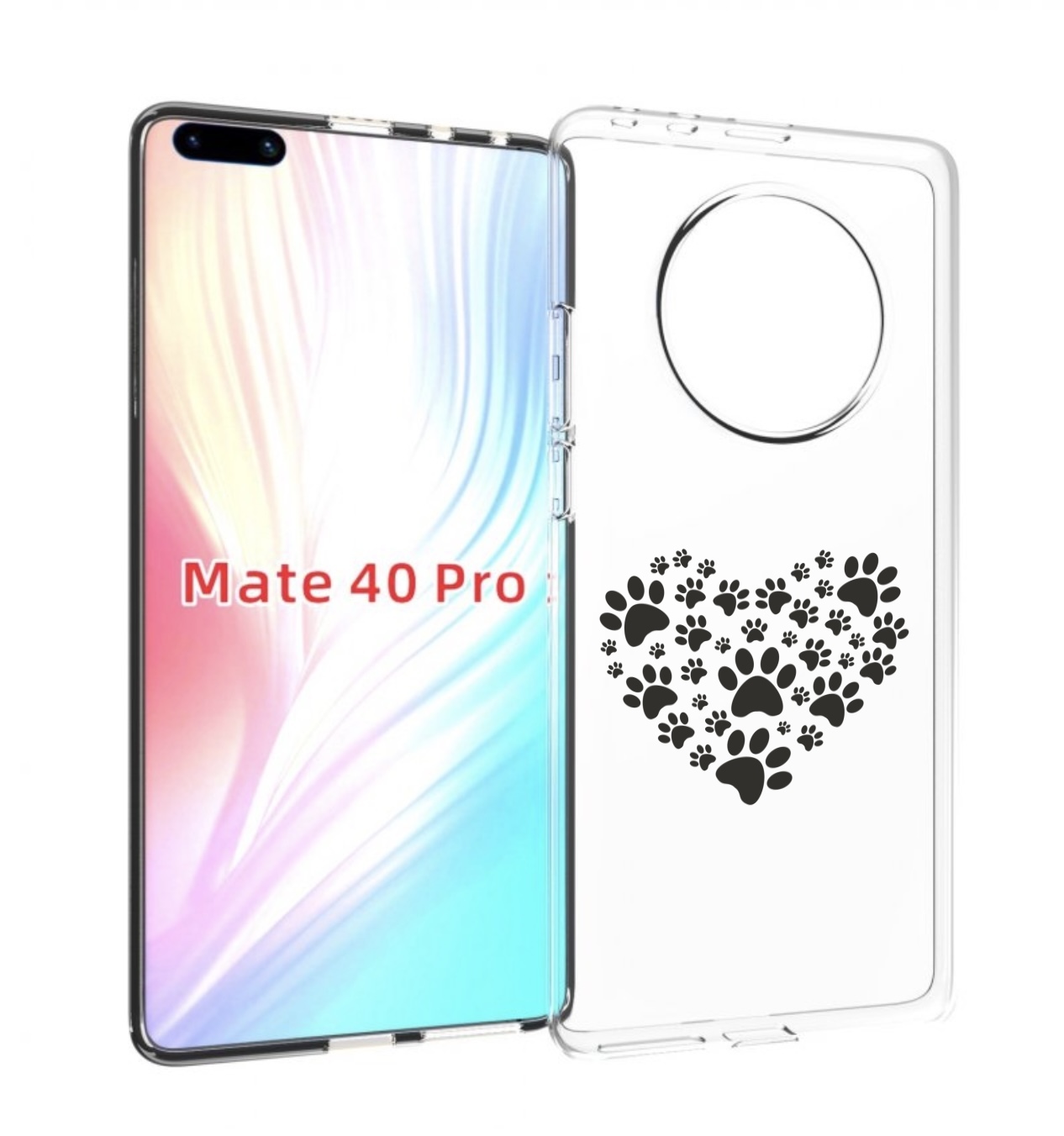 

Чехол MyPads следы-в-сердечке для Huawei Mate 40 Pro (NOH-NX9), Прозрачный, Tocco