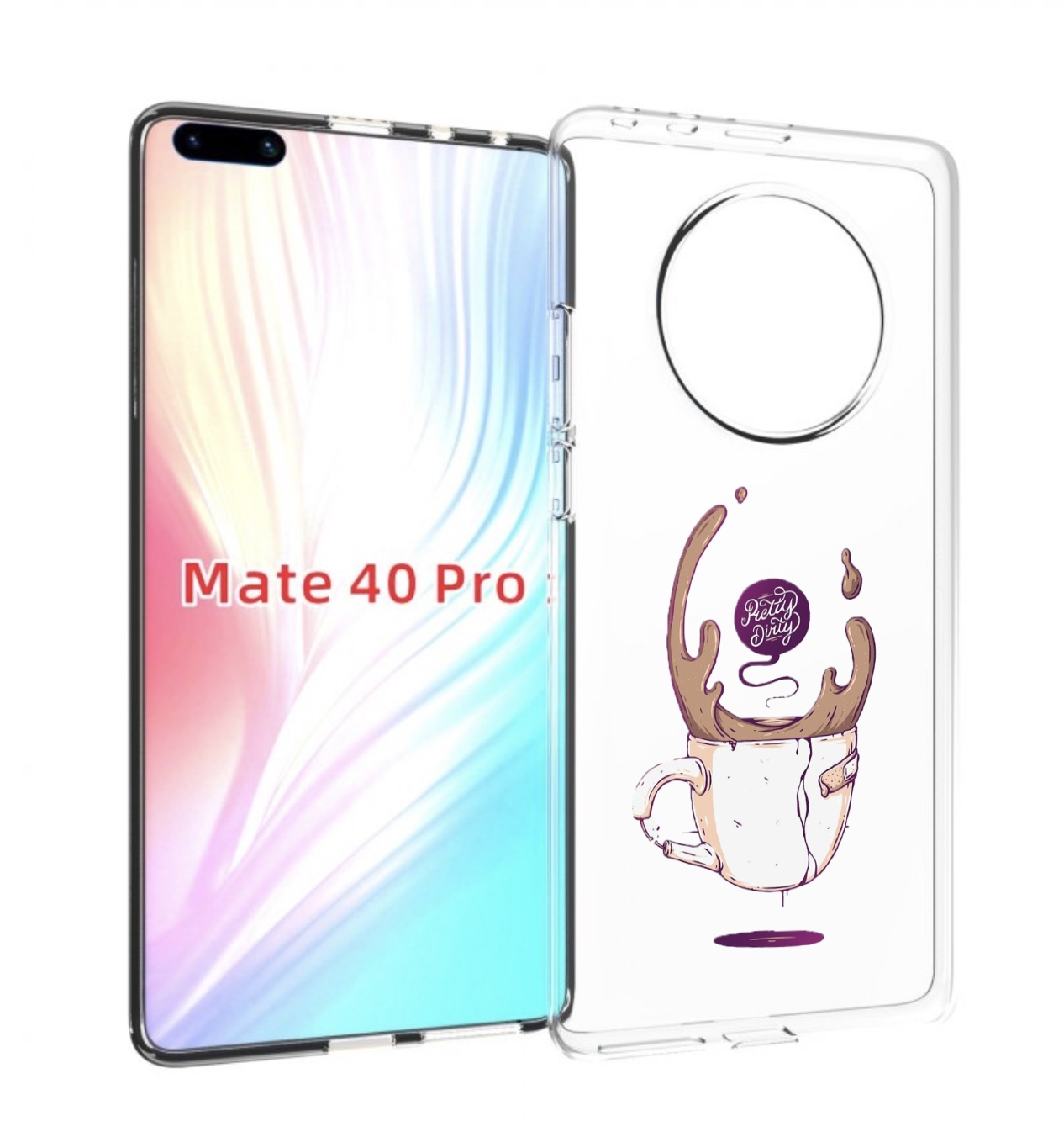 

Чехол MyPads сломанный стаканчик для Huawei Mate 40 Pro (NOH-NX9), Прозрачный, Tocco