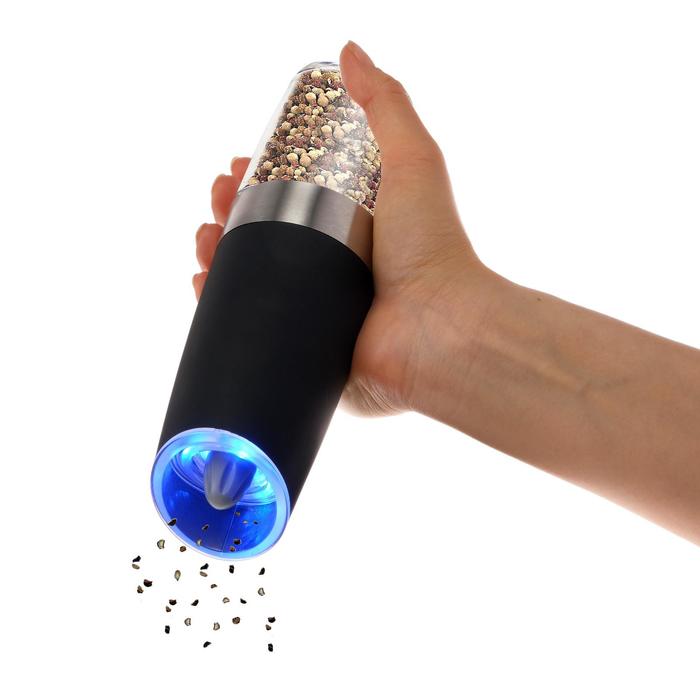 

Мельница электрическая LuazON LET-003, гравитационная, пластик, от батареек, черная