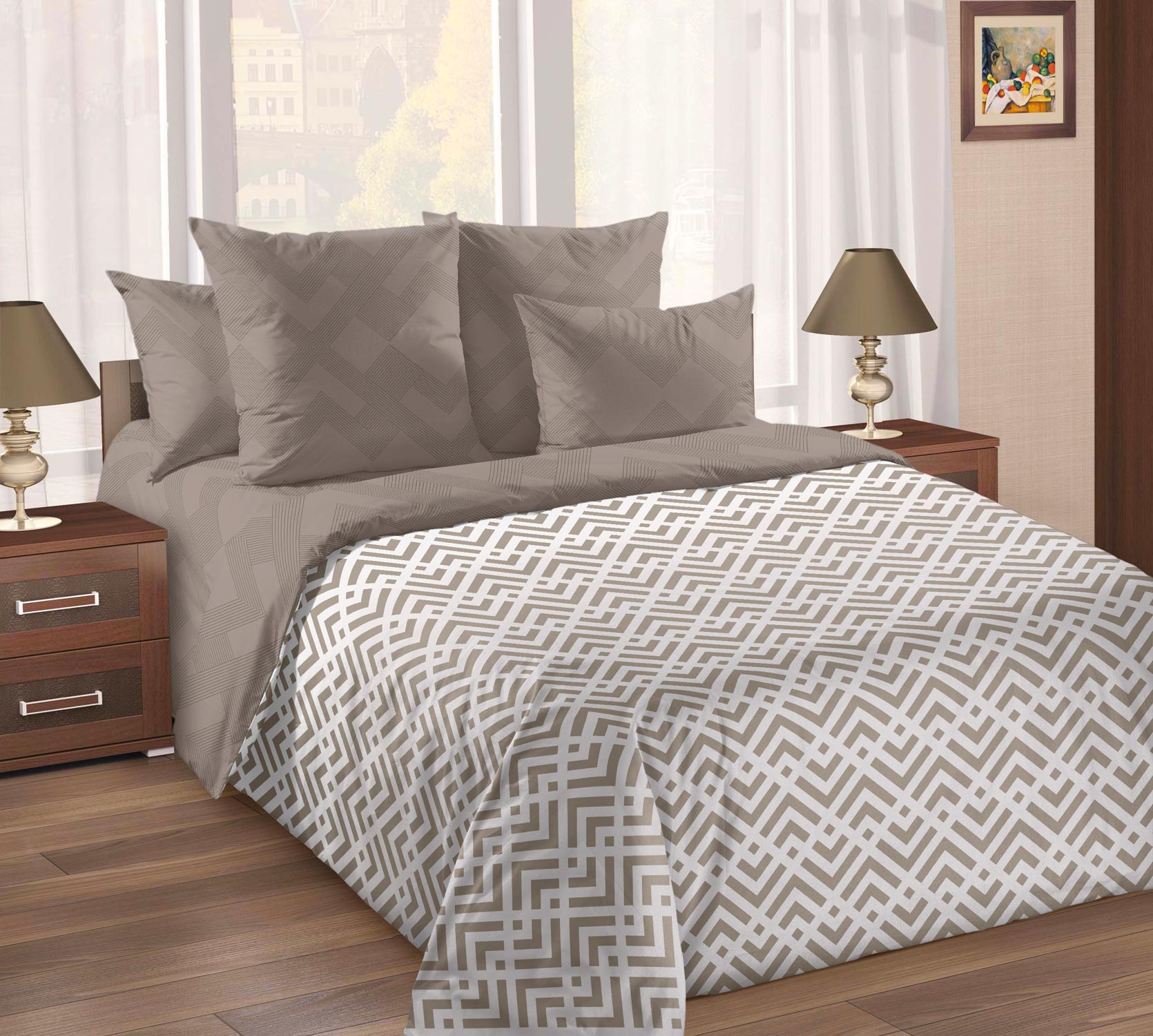 

Постельное белье Текс-Дизайн Зима-Лето Бьёрн 4, перкаль, 2-спальный с европростыней