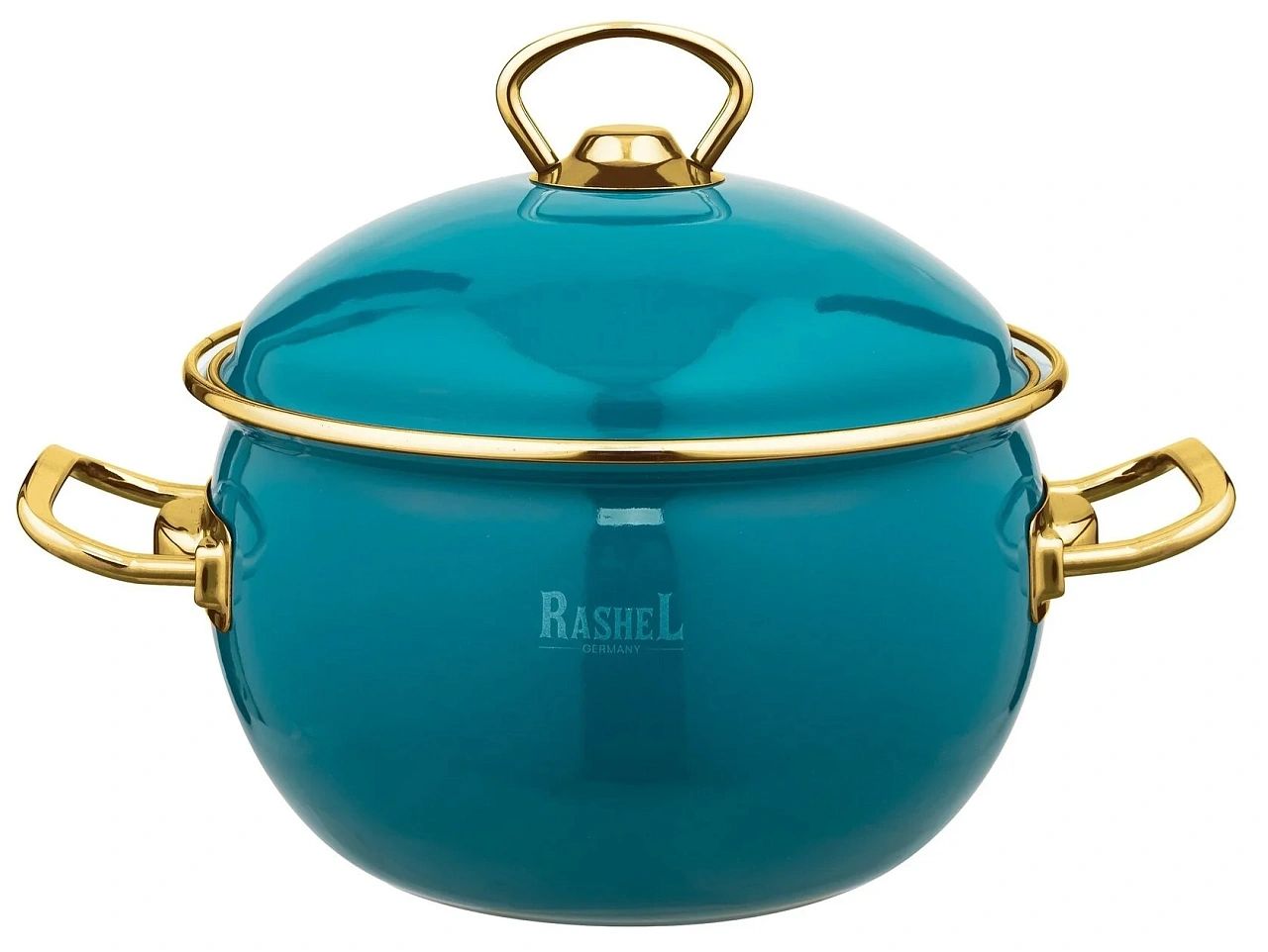 

Кастрюля RASHEL 5л эмалированная с крышкой (бирюзовая), Зеленый, RASHEL