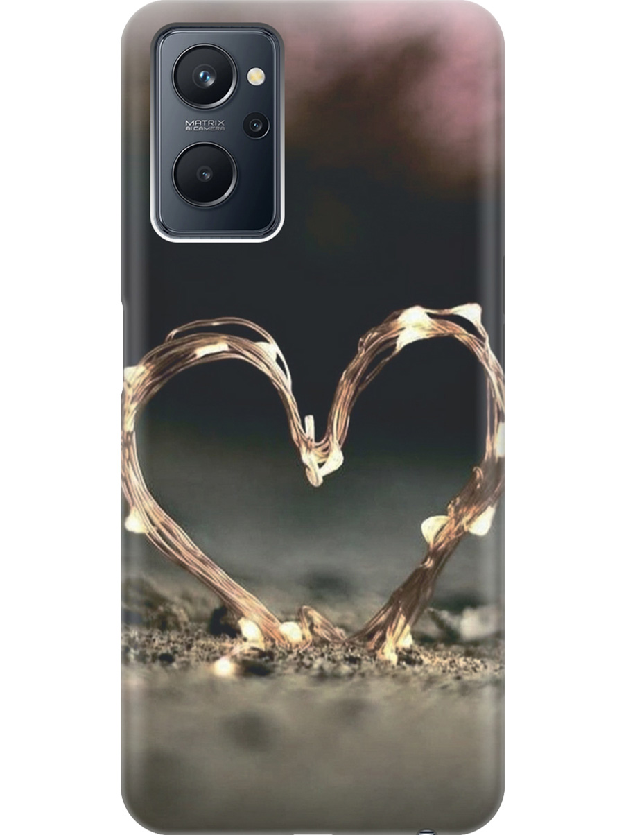 

Силиконовый чехол на Realme 9i с принтом "Светящееся сердце", Прозрачный;желтый;черный, 740189491