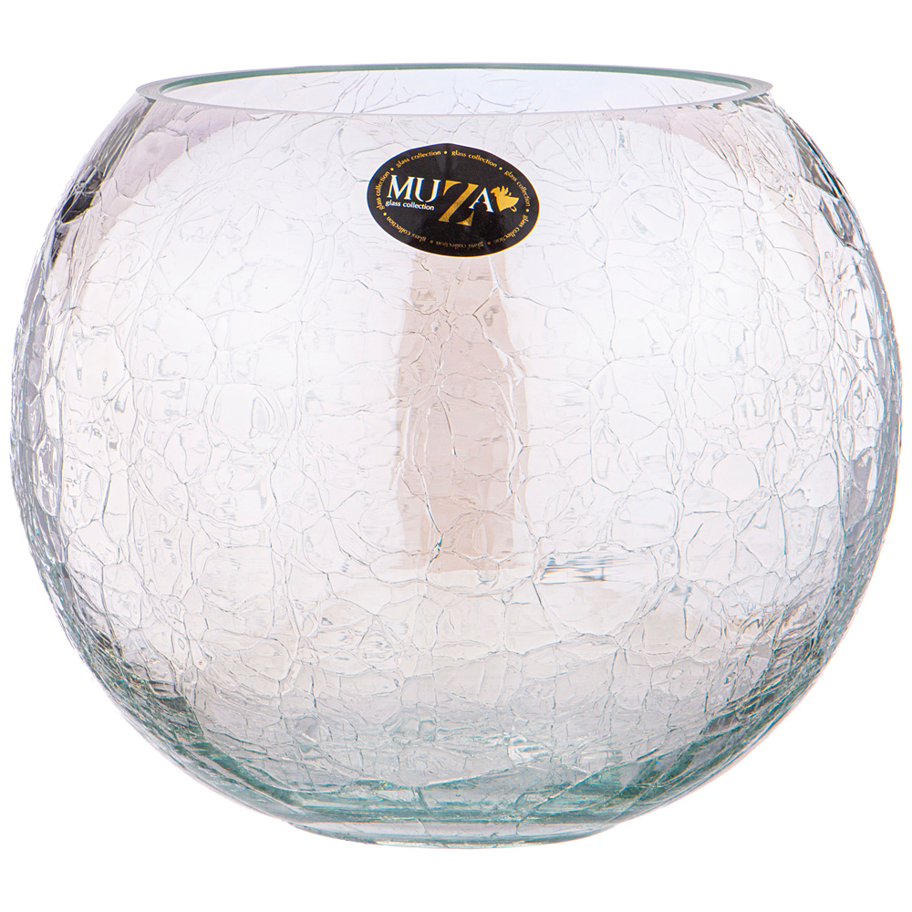 

Ваза шар Muza Cracle white 3л 18х16см стекло (380-635_)