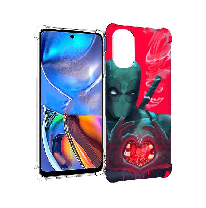 

Чехол MyPads дедпул-в-сердце для Motorola Moto E32, Прозрачный, Tocco
