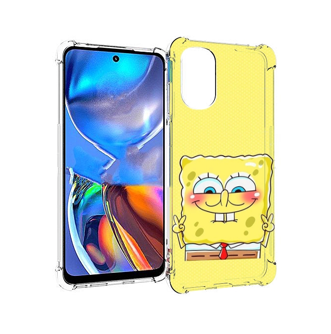 

Чехол MyPads довольный милый спанчбоб для Motorola Moto E32, Прозрачный, Tocco