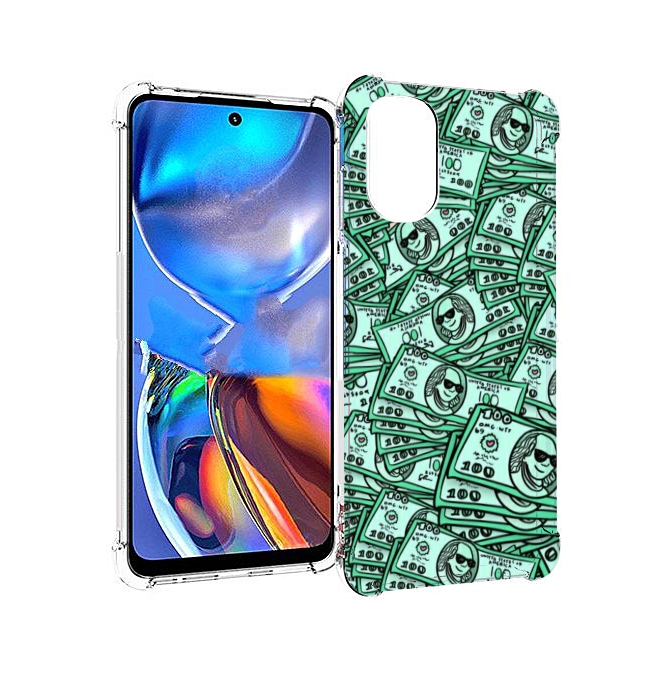 

Чехол MyPads доллары картинка для Motorola Moto E32, Прозрачный, Tocco