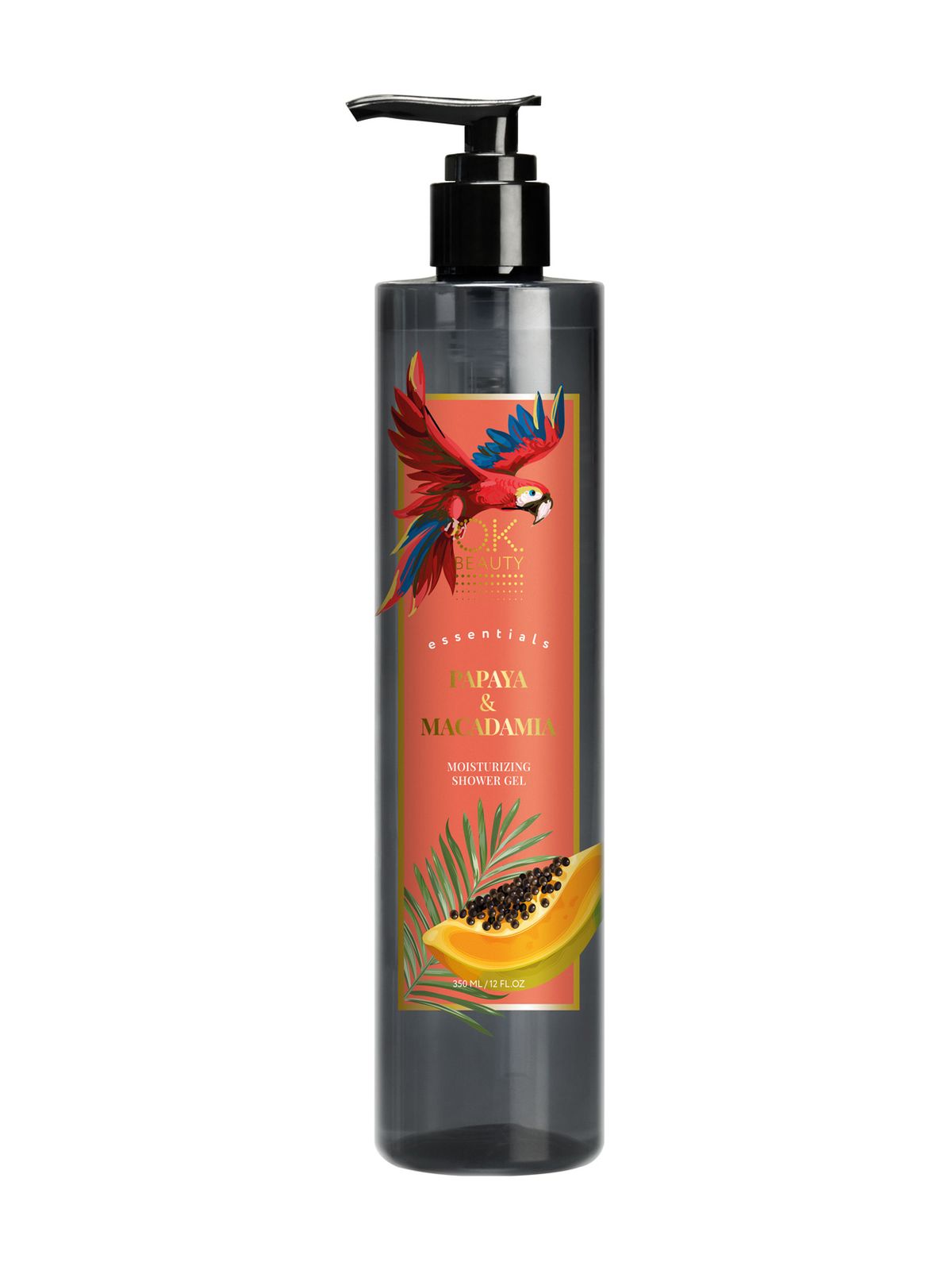 Гель для душа O.K.Beauty увлажняющий Essentials Papaya&Macadamia Shower Gel 350мл