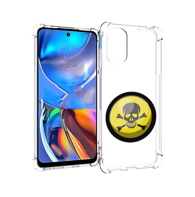 

Чехол MyPads желтый-череп для Motorola Moto E32, Прозрачный, Tocco