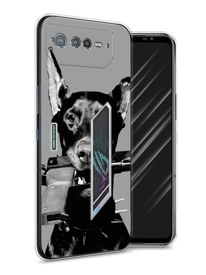 

Чехол Awog на Asus ROG Phone 6 "Доберман", Серый, 44650-1