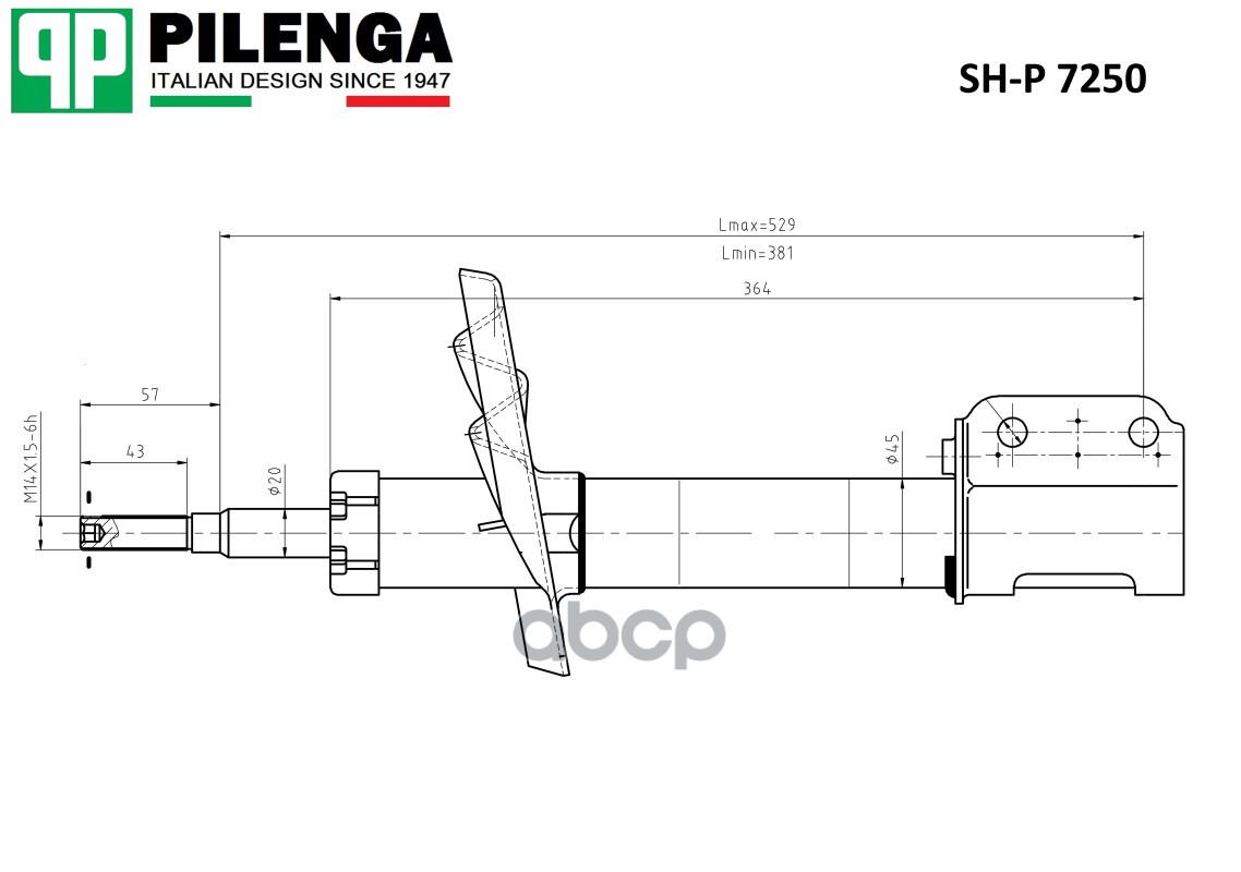 

Амортизатор Передний L=R Для, На Лада/Жигули/Lada/Ваз X-Ray 2015-> Pilenga Sh-P 7250 PILEN