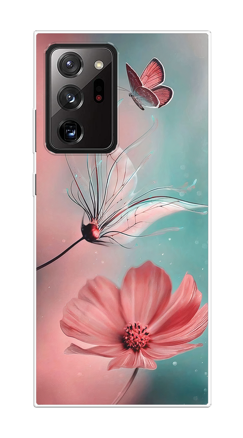 

Чехол на Samsung Galaxy Note 20 Ultra "Бабочка и цветок", Голубой;розовый, 2101050-1