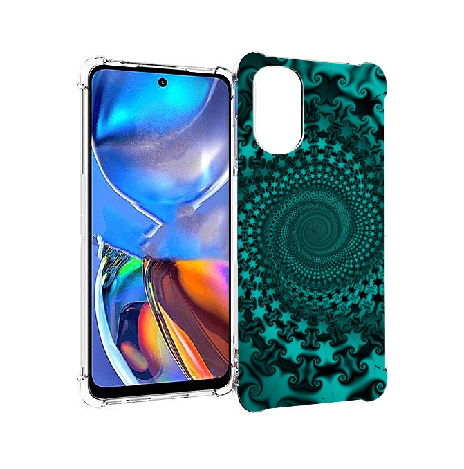 

Чехол MyPads зеленый-гипноз для Motorola Moto E32, Прозрачный, Tocco
