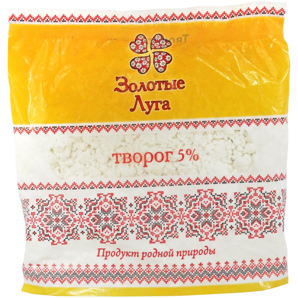 

Творог Золотые Луга 5% БЗМЖ пленка 450 г