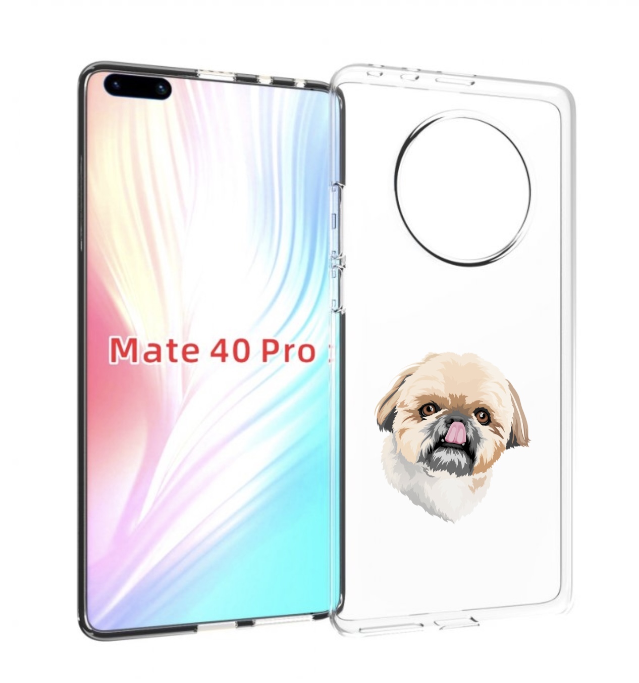 

Чехол MyPads собачка-с-язычком для Huawei Mate 40 Pro (NOH-NX9), Прозрачный, Tocco