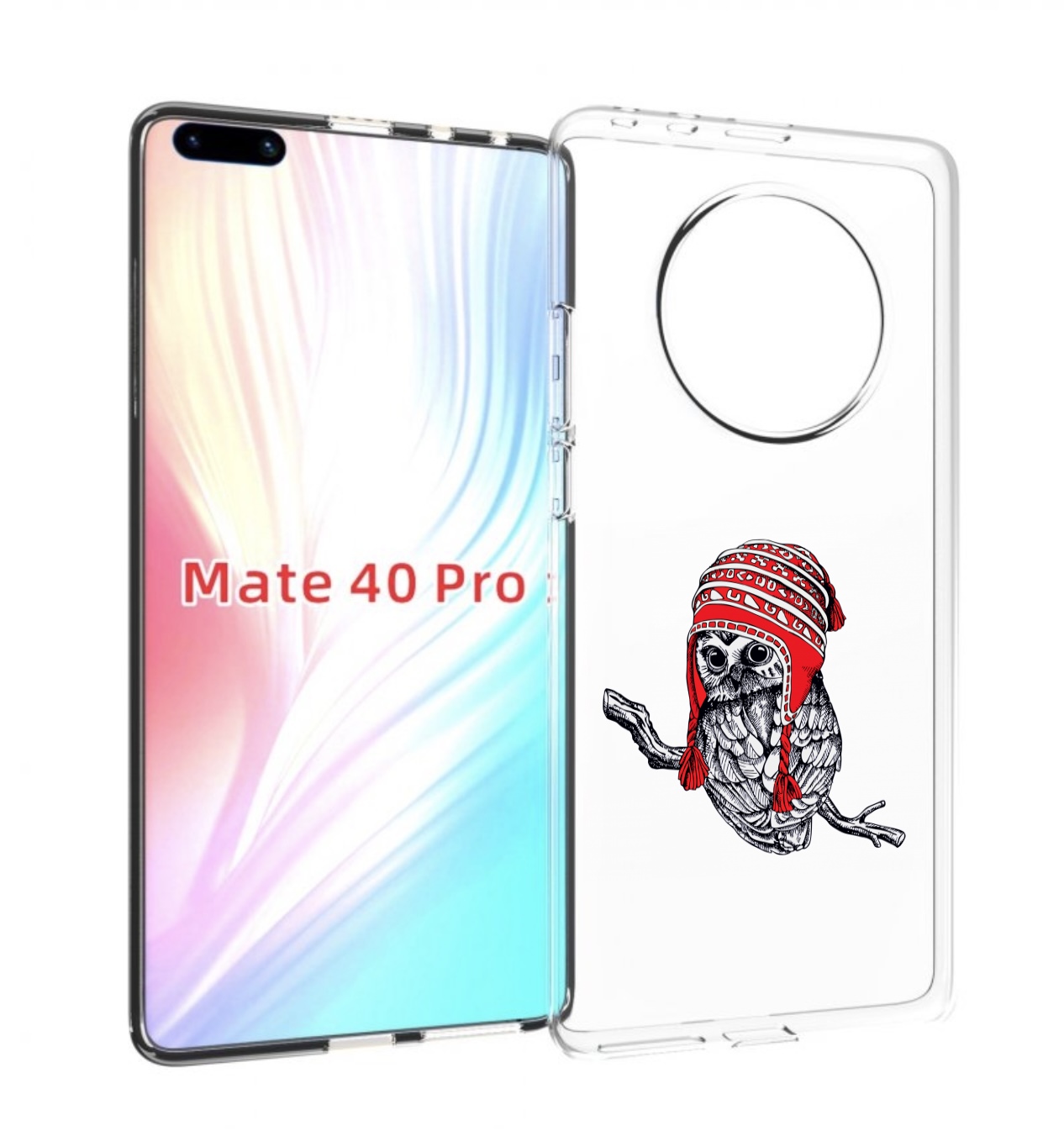 Чехол MyPads сова-в-красной-шапке-на-веточке для Huawei Mate 40 Pro (NOH-NX9)