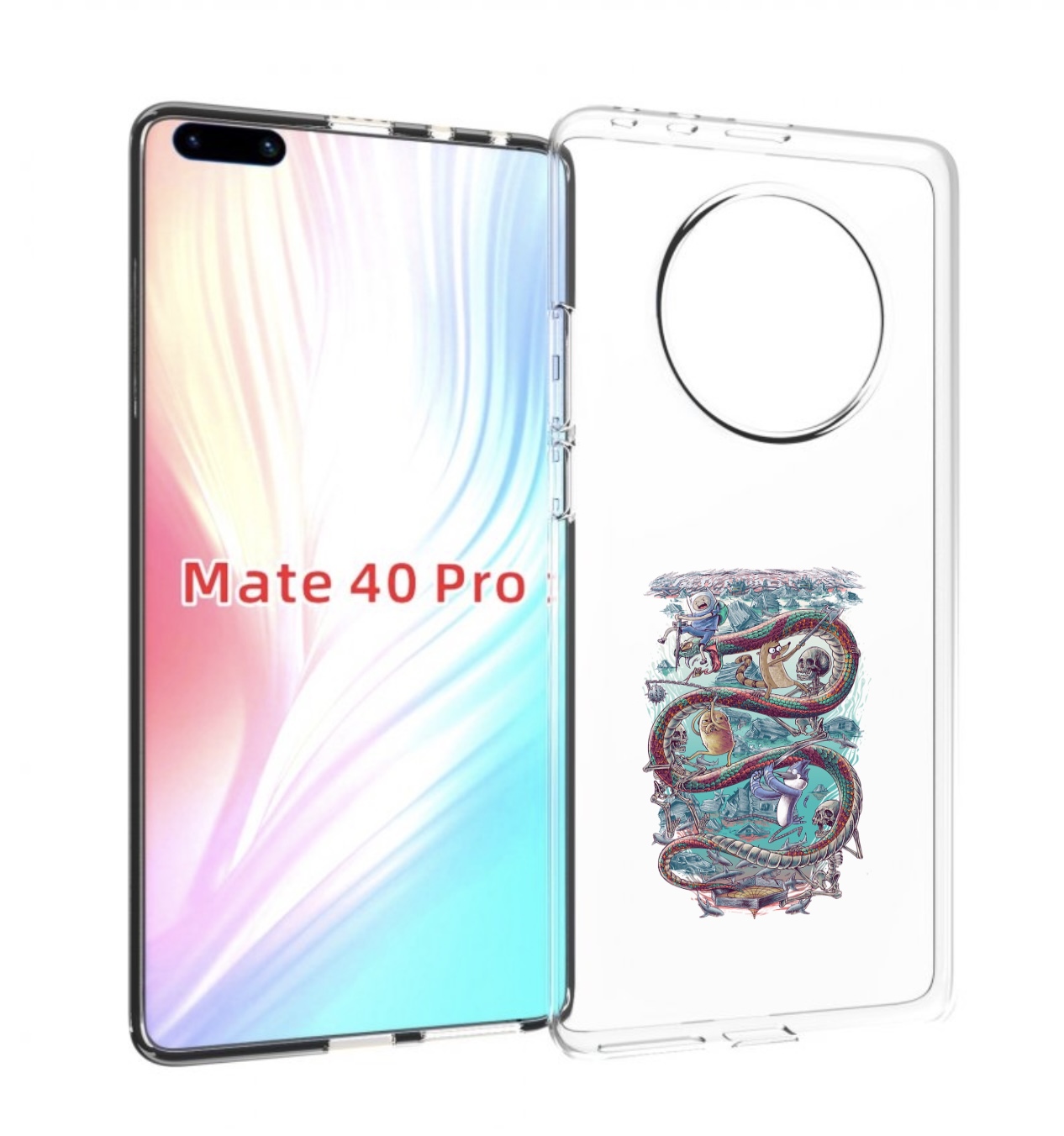 

Чехол MyPads время приключений страшилка для Huawei Mate 40 Pro (NOH-NX9), Прозрачный, Tocco