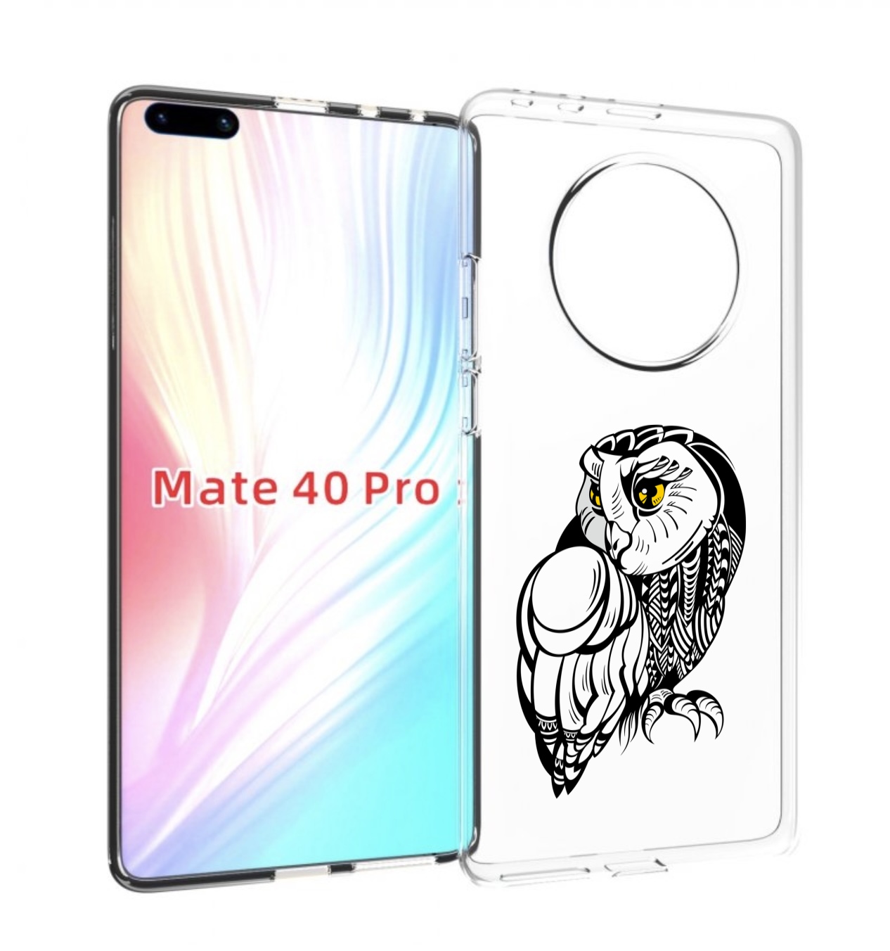 

Чехол MyPads сова-красотка для Huawei Mate 40 Pro (NOH-NX9), Прозрачный, Tocco