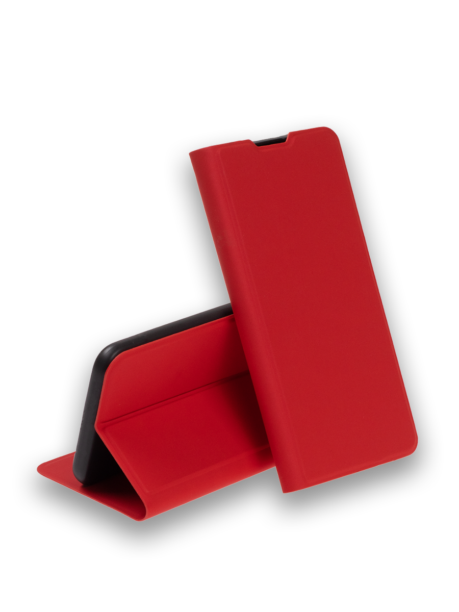 Чехол книжка для Poco M5 4G, Poco M4 5G противоударный, с карманом, красный
