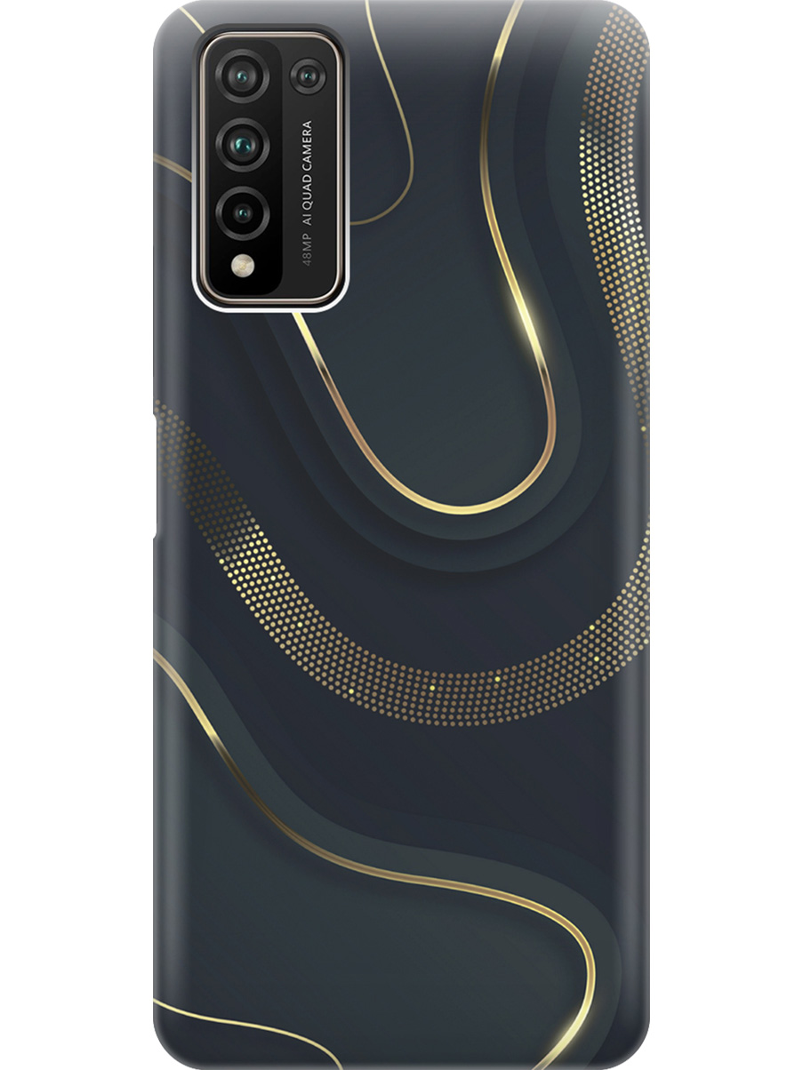 

Силиконовый чехол на Honor 10x Lite с принтом "Золотистые акценты", Прозрачный;золотистый;серый, 723565531