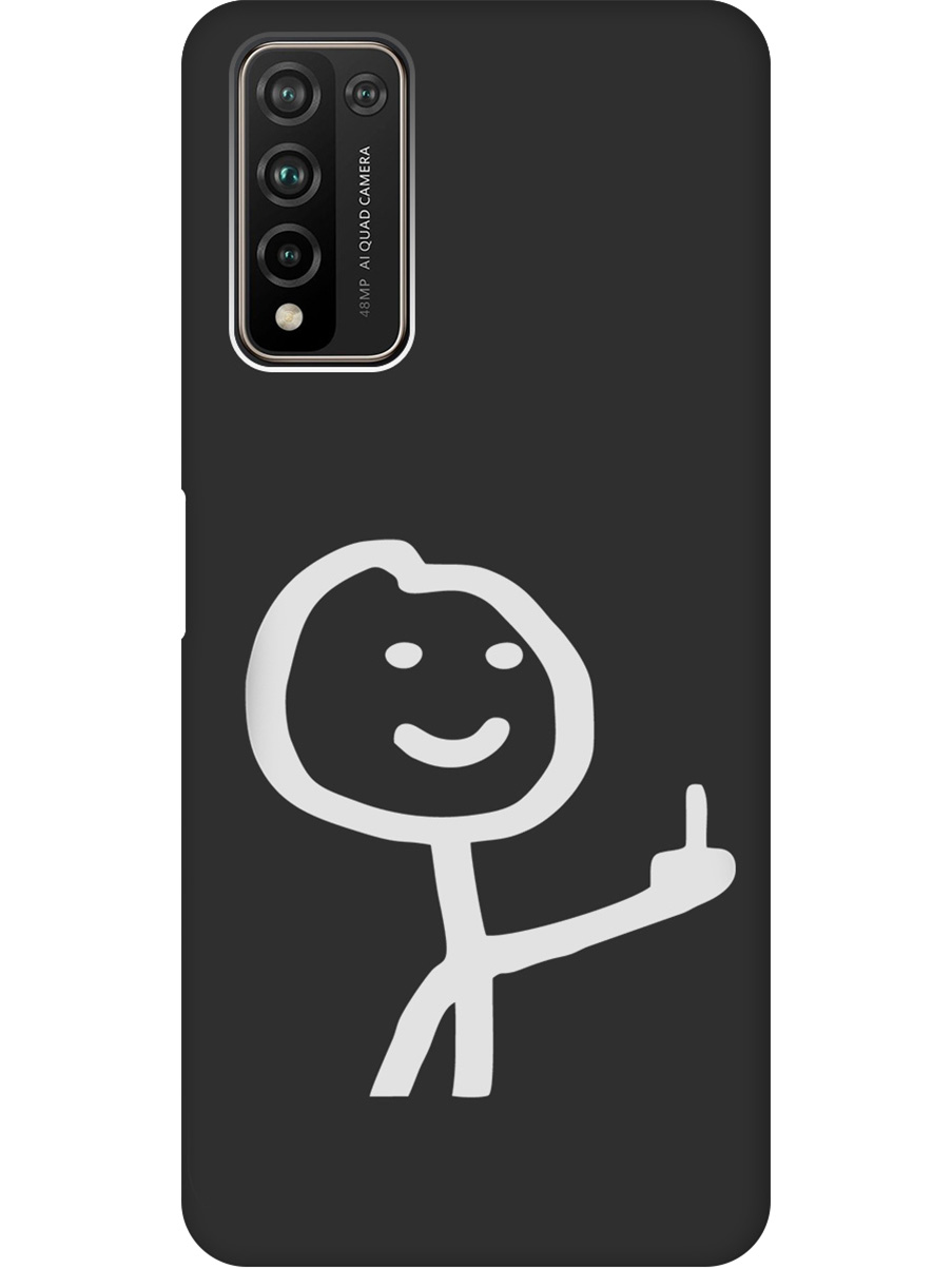 

Силиконовый чехол на Honor 10x Lite с принтом "Fck" матовый черный, Черный;белый;серый, 723565561