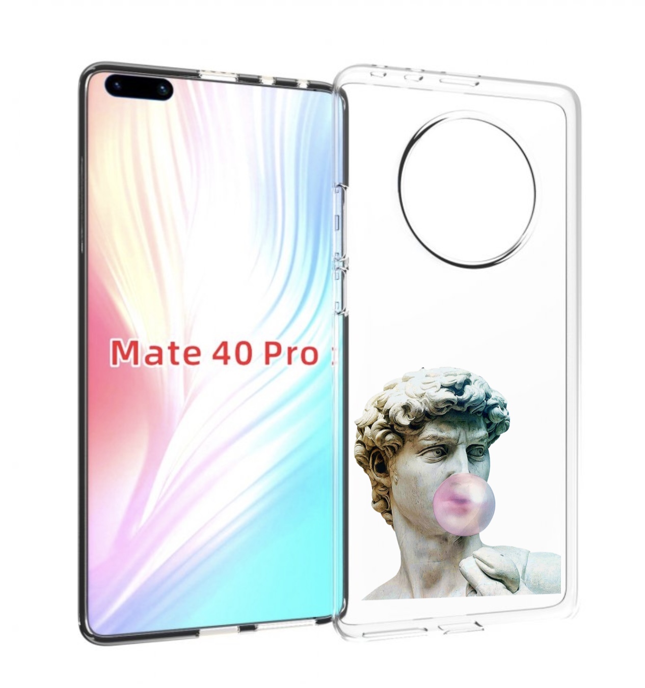 

Чехол MyPads статуя-с-жвачкой для Huawei Mate 40 Pro (NOH-NX9), Прозрачный, Tocco