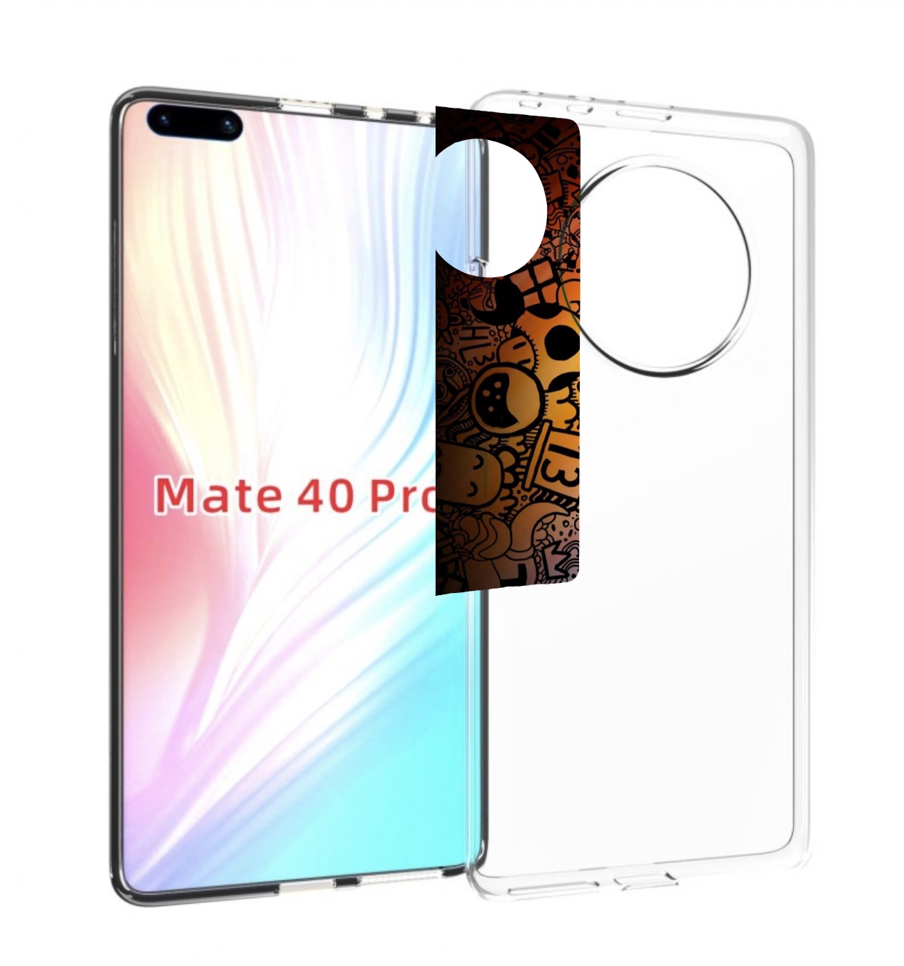 

Чехол MyPads стикеты в тени для Huawei Mate 40 Pro (NOH-NX9), Прозрачный, Tocco