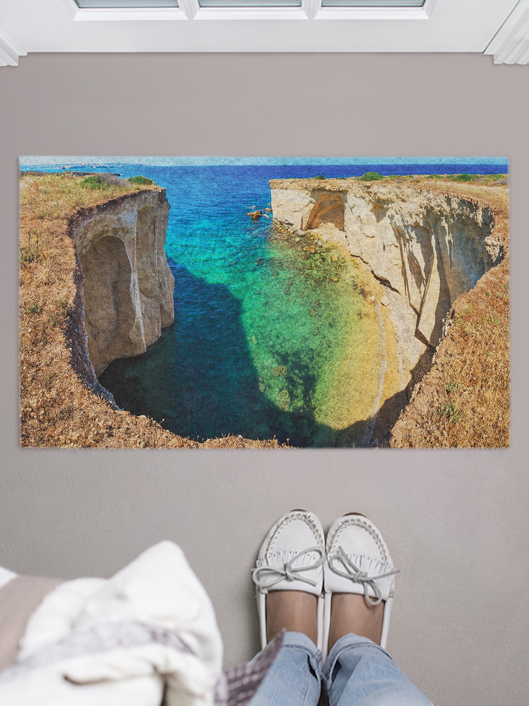 

Придверный коврик в прихожую для обуви, на резиновой основе, 75x45 см door_89137 JoyArty