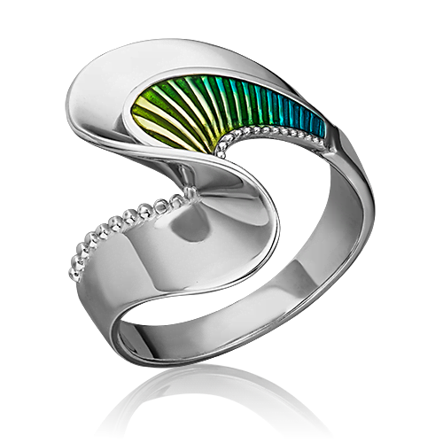 Кольцо из серебра с эмалью р.18.5 PLATINA jewelry 01-5475-00-000-0200-68, 01-5475-00-000-0200-68