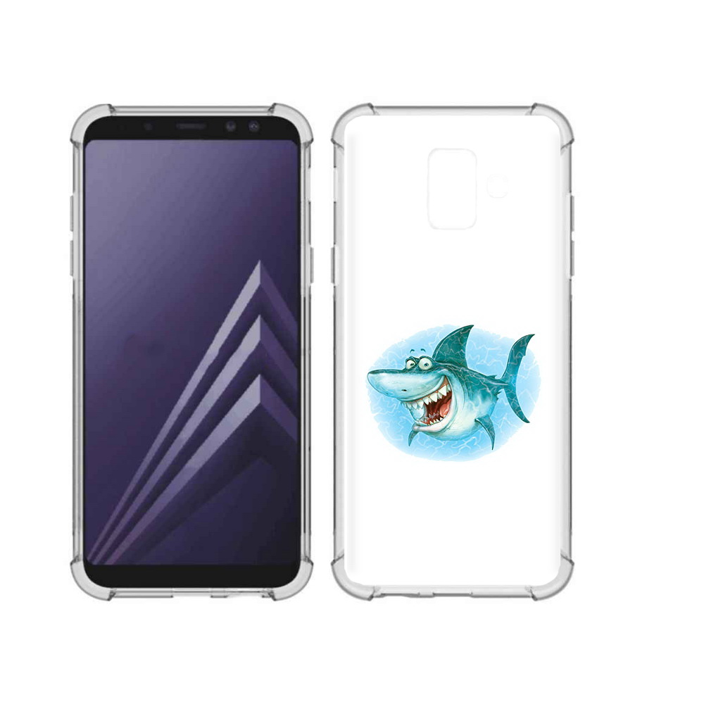 

Чехол MyPads Tocco для Samsung Galaxy A6 (2018) веселая акула (PT111558.582.261), Прозрачный, Tocco