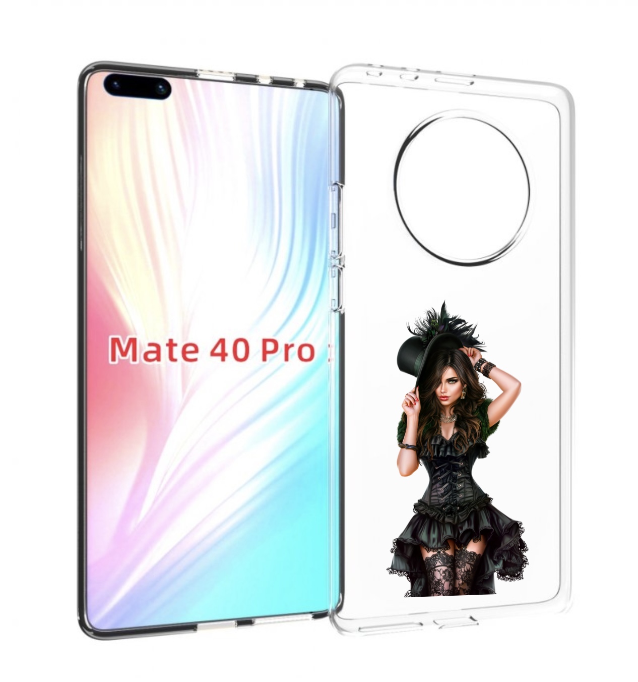 

Чехол MyPads стройная-девушка-в-черном-платье для Huawei Mate 40 Pro (NOH-NX9), Прозрачный, Tocco