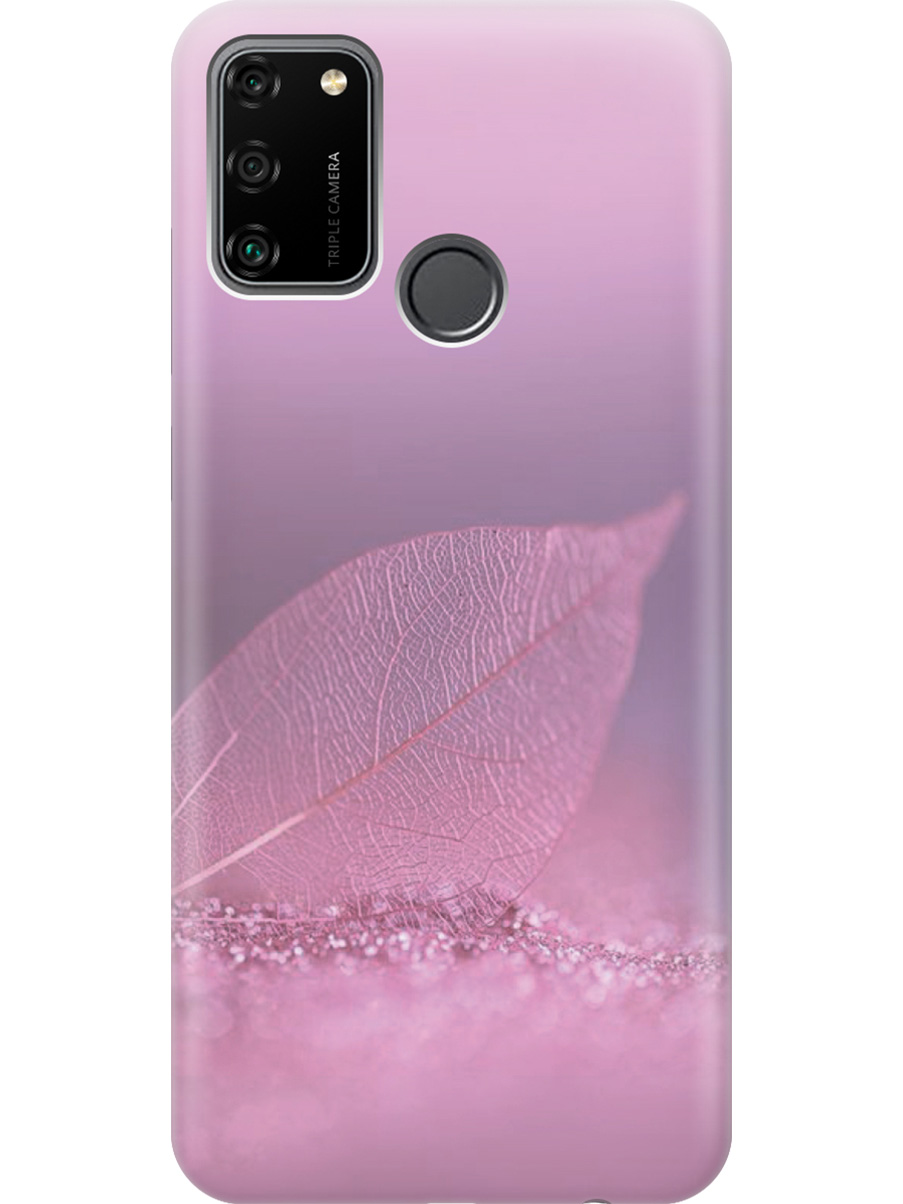 

Силиконовый чехол на Honor 9A с принтом "Листок в розовых блестках", Прозрачный;розовый;фиолетовый, 722942022