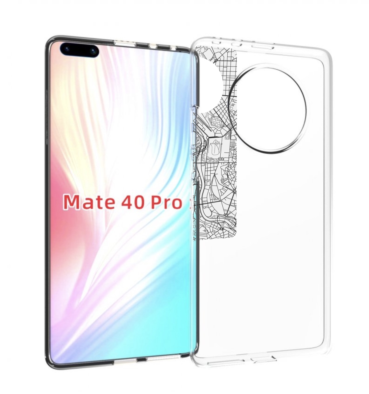 

Чехол MyPads схема-мадрид для Huawei Mate 40 Pro (NOH-NX9), Прозрачный, Tocco