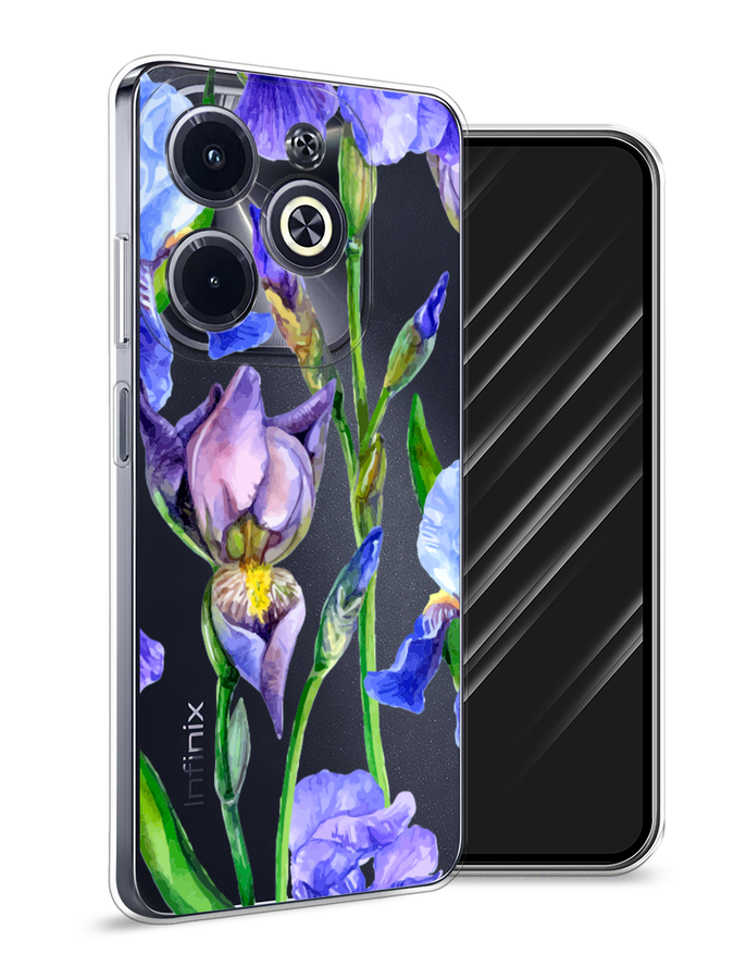 

Чехол Awog на Infinix Hot 40i "Синие ирисы", Фиолетовый;голубой;зеленый, 3105450-1