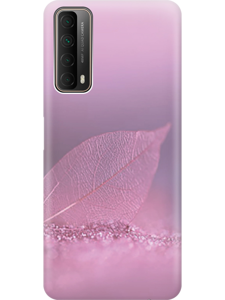 

Силиконовый чехол на Huawei P Smart (2021) с принтом "Листок в розовых блестках", Прозрачный;розовый;фиолетовый, 723603022