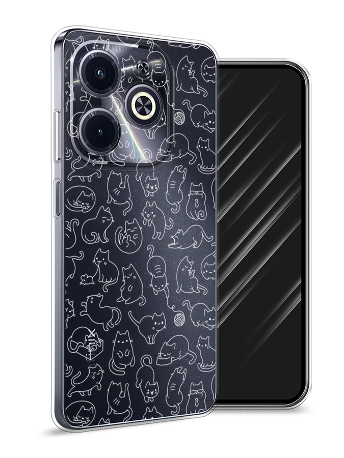 

Чехол Awog на Infinix Hot 40i "Шкодливые котики", Прозрачный;бежевый, 3105450-1