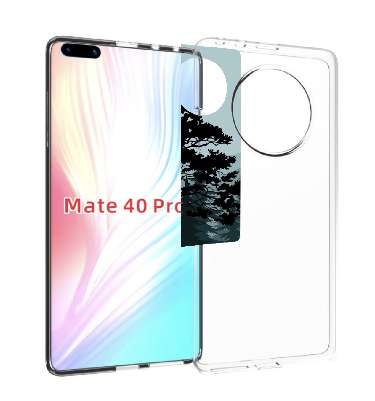 

Чехол MyPads темный лесочек для Huawei Mate 40 Pro (NOH-NX9), Прозрачный, Tocco