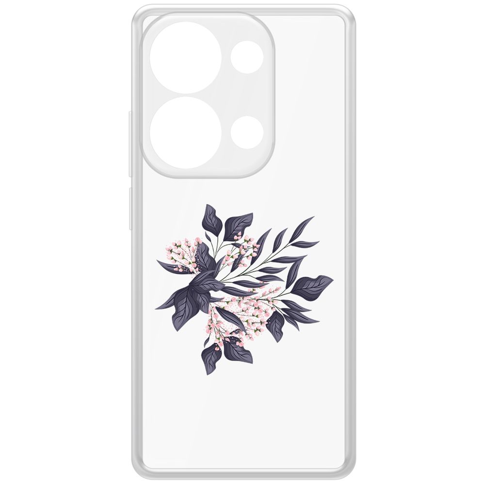 

Чехол-накладка Krutoff Clear Case Розовые бутоны для Xiaomi Poco M6 Pro 4G, Прозрачный