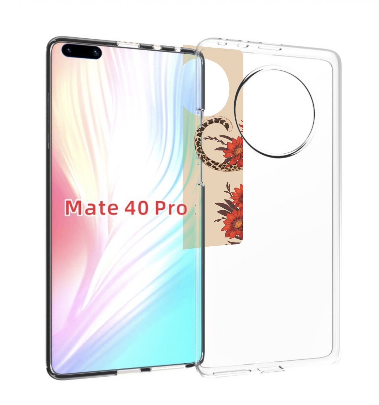 

Чехол MyPads тигр-из-цветов для Huawei Mate 40 Pro (NOH-NX9), Прозрачный, Tocco