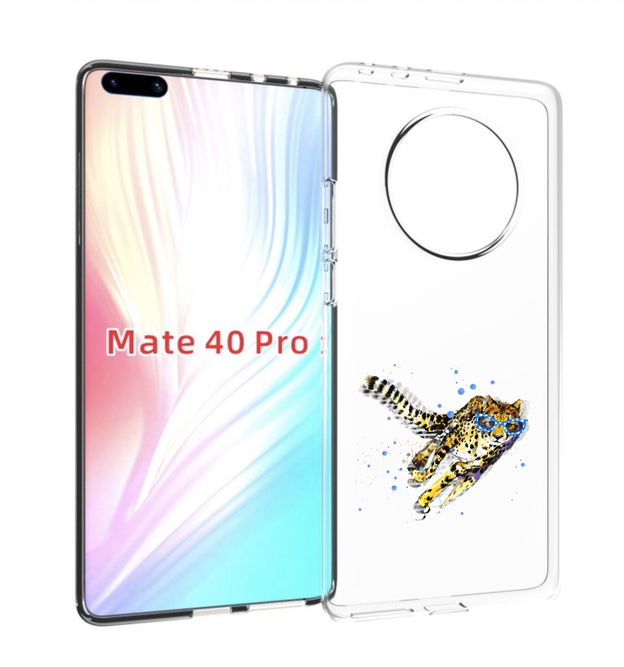 

Чехол MyPads гепард в очках для Huawei Mate 40 Pro (NOH-NX9), Прозрачный, Tocco