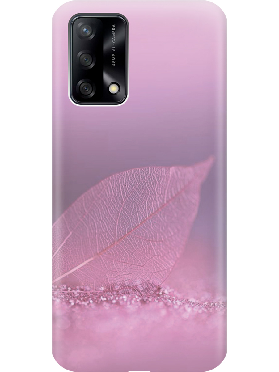 

Силиконовый чехол на OPPO A74 с принтом "Листок в розовых блестках", Прозрачный;розовый;фиолетовый, 726147222