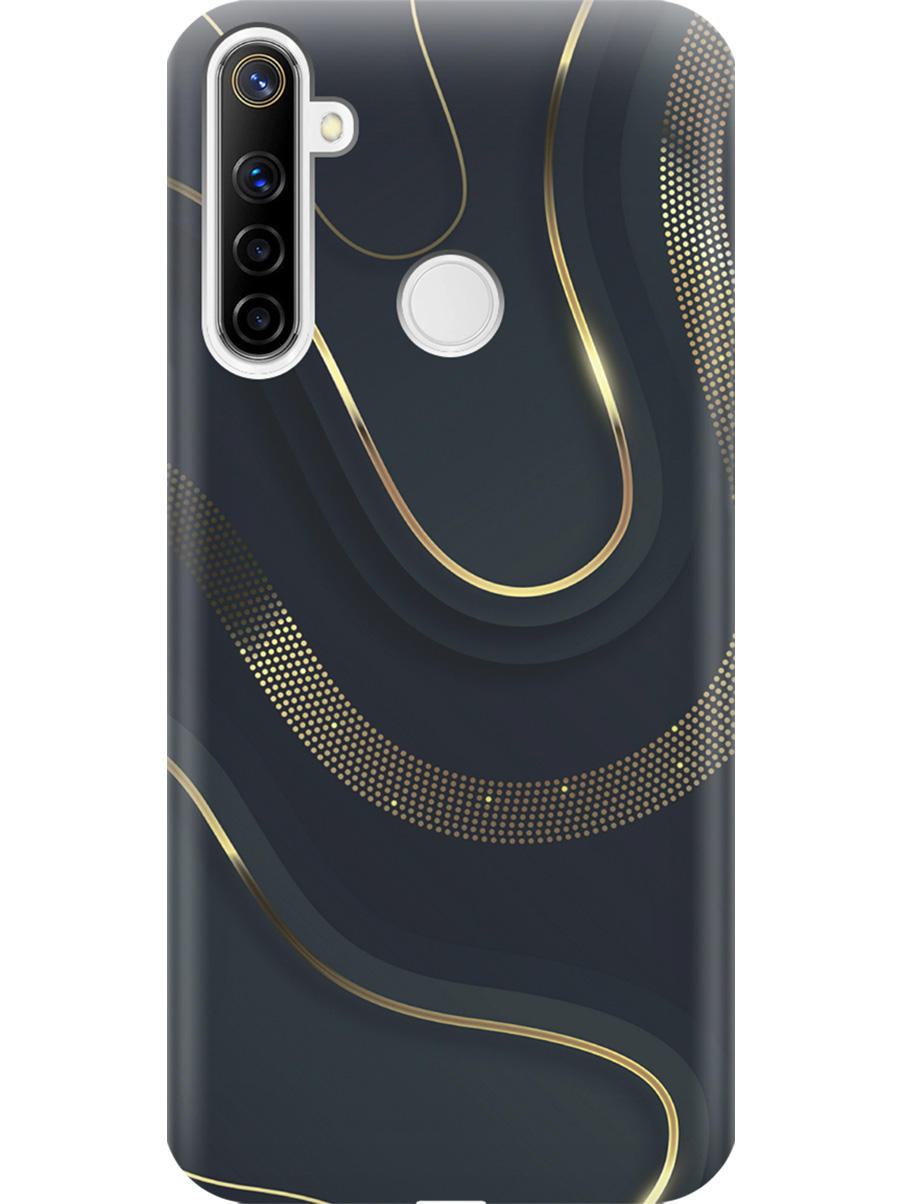 

Силиконовый чехол на realme 5 / 6i / C3 с принтом "Золотистые акценты", 726149631