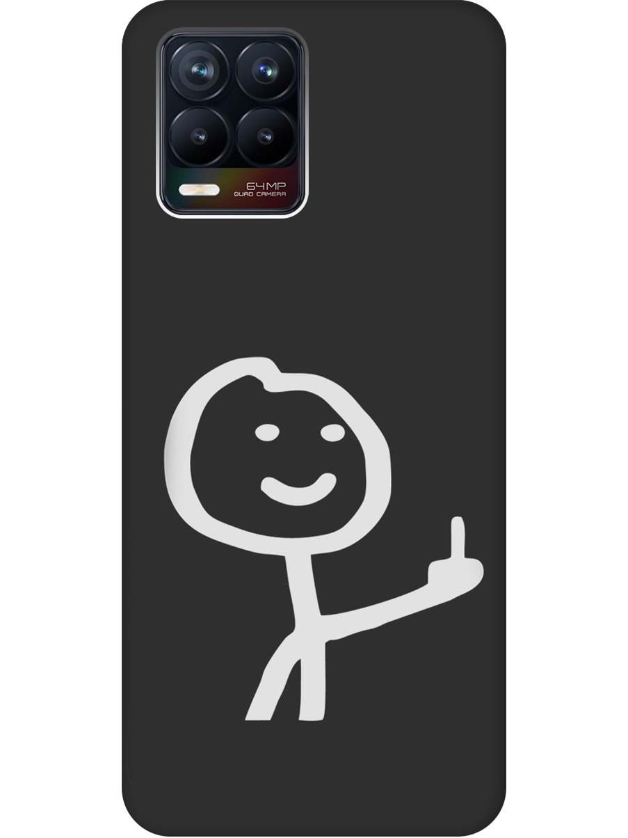 

Силиконовый чехол на Realme 8/8 Pro с принтом "Fck" матовый черный, Черный;белый;серый, 732494061