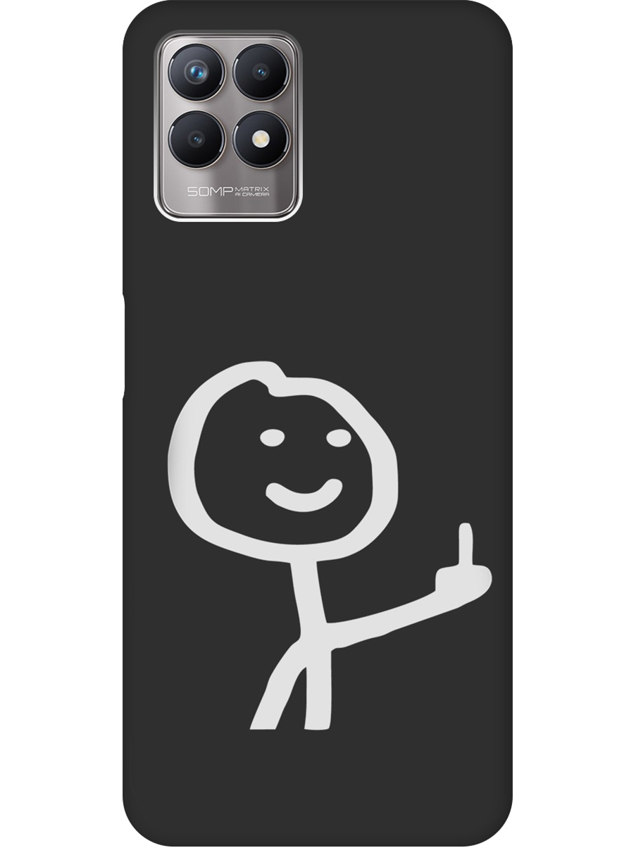 

Силиконовый чехол на Realme 8i с принтом "Fck" матовый черный, Черный;белый;серый, 735001061