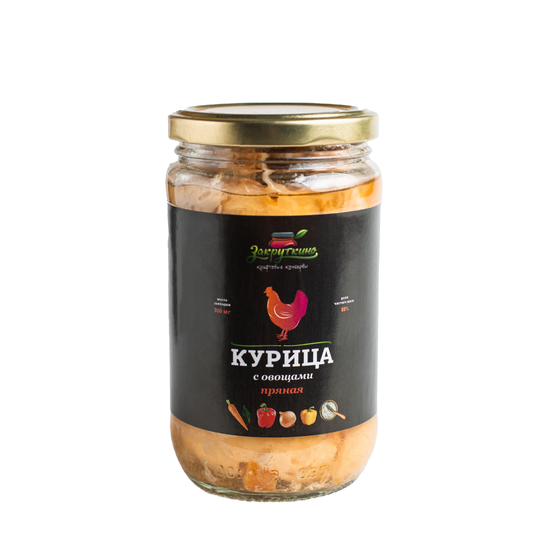 Курица пряная Закруткино с овощами, 345 г