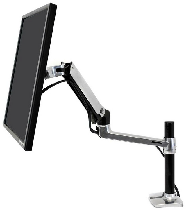 Наклонно-поворотный кронштейн для монитора Ergotron LX Desk Mount 17-27 серебристый