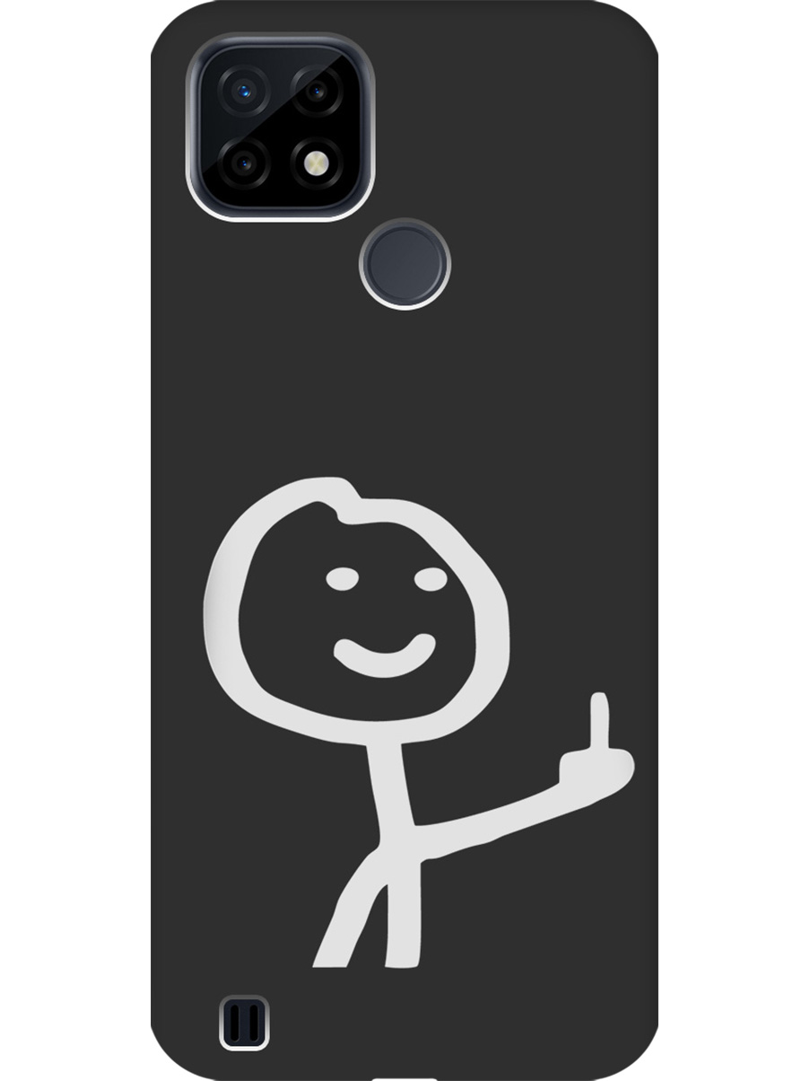 

Силиконовый чехол на Realme C21 с принтом "Fck" матовый черный, Черный;белый;серый, 726147561