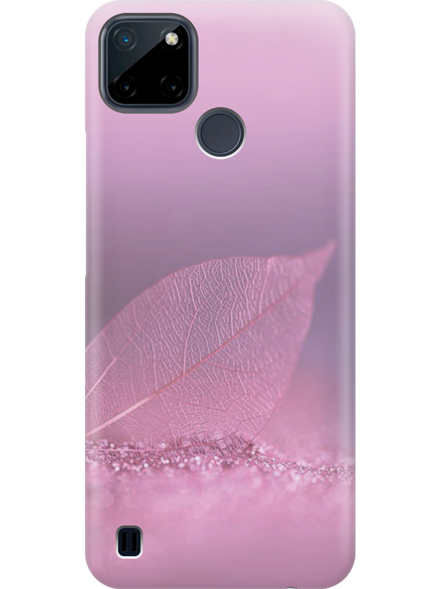 

Силиконовый чехол на Realme C21Y с принтом "Листок в розовых блестках", Прозрачный;розовый;фиолетовый, 735001122