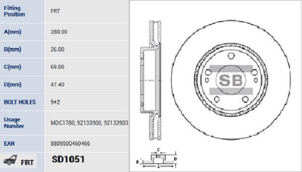 

Тормозный колодки Sangsin brake передний для Hyundai Tucson, Sonata, Elantra SD1051