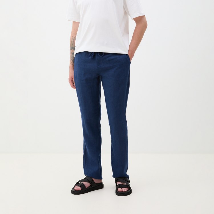 

Брюки мужские Maison David BLN927 синие S, Синий, BLN927