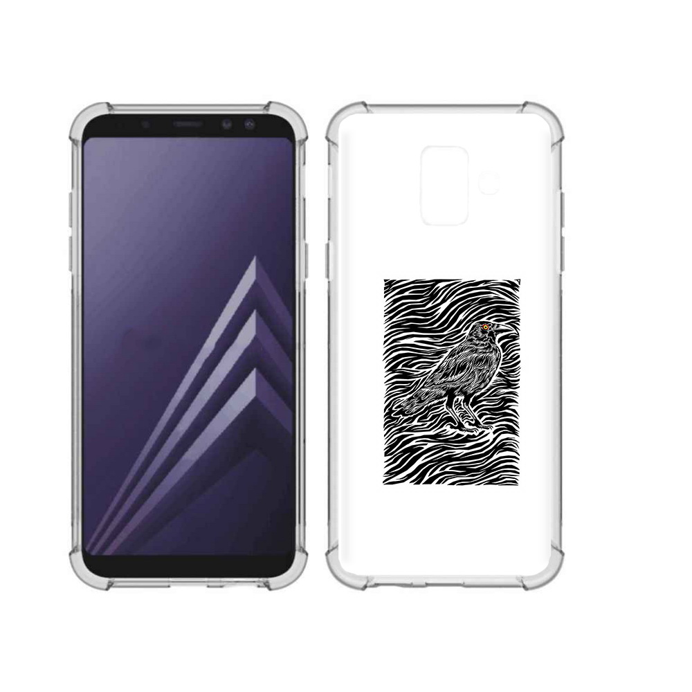 

Чехол MyPads Tocco для Samsung Galaxy A6 (2018) ворон в абстракции (PT111558.582.272), Прозрачный, Tocco